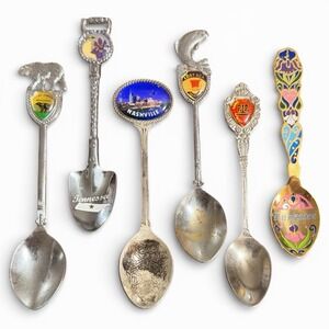 Lot Of Vintage Tennessee Volunteer State Souvenir Spoons (6)
